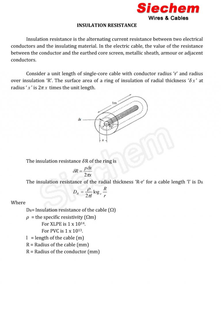 Insulation Resistance Calculation Siechem